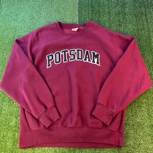 MV Sport Weave Potsdam Bears Sweatshirt‎ Mens Maroon Crewneck Pullover Large